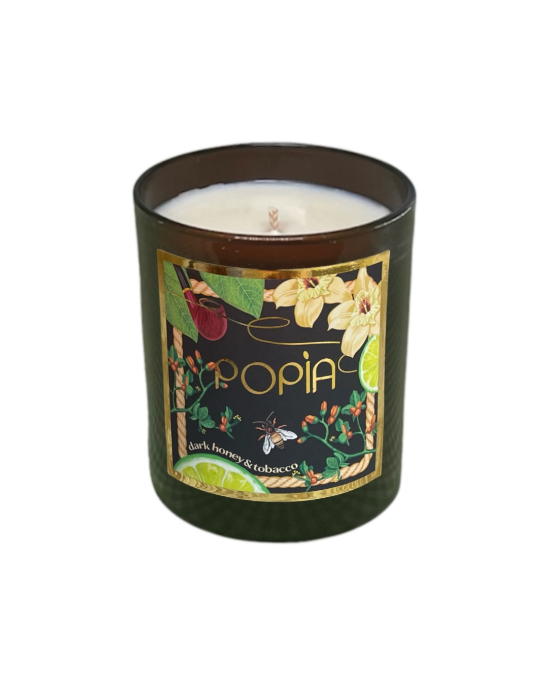 dark honey & Tobacco candle by Popia